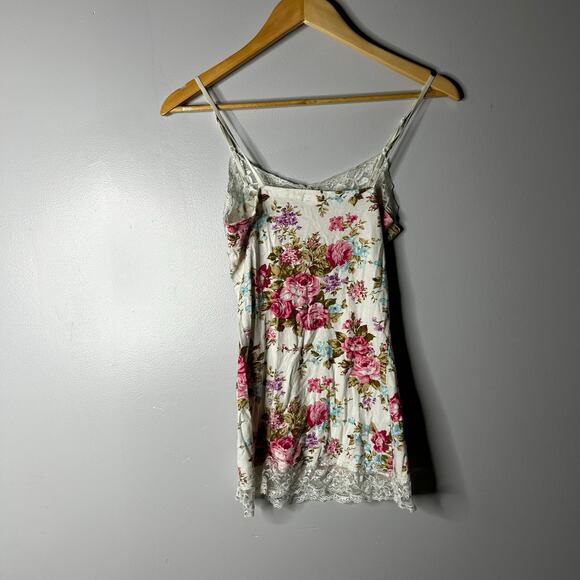 VTG Zenana Outfitters Womens Y2K Floral Lace Trim Babydoll Camisole Size Small - Picture 2 of 7